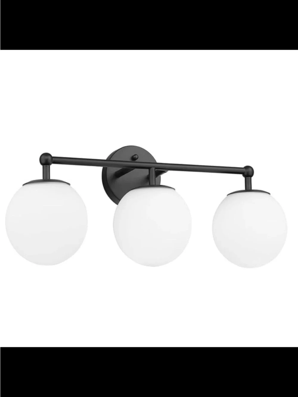 Matte Black 3-Light Globe Vanity Sconce